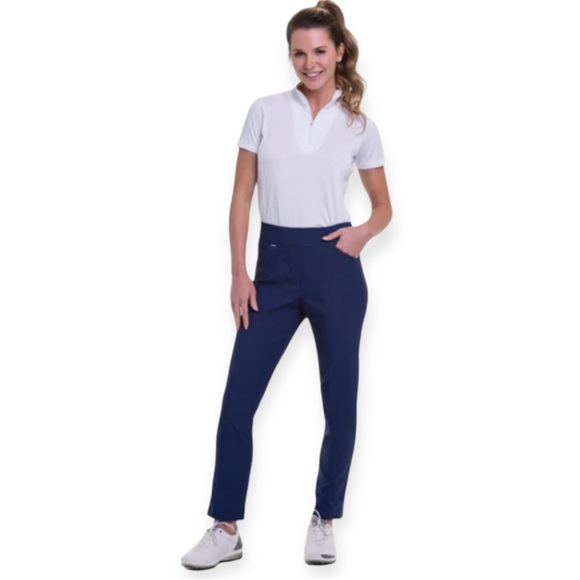EP New York Pants - EP New York Navy Women's Pull On Magic Trousers Ankle Pants Size M